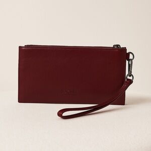 Elegant Burgundy Leather Clutch ♥️